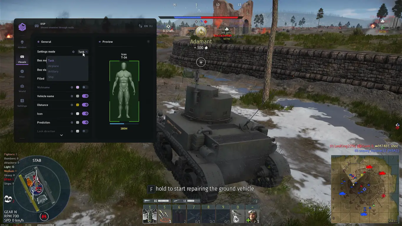 Screenshot 19 do cheat War Thunder Authority para War Thunder